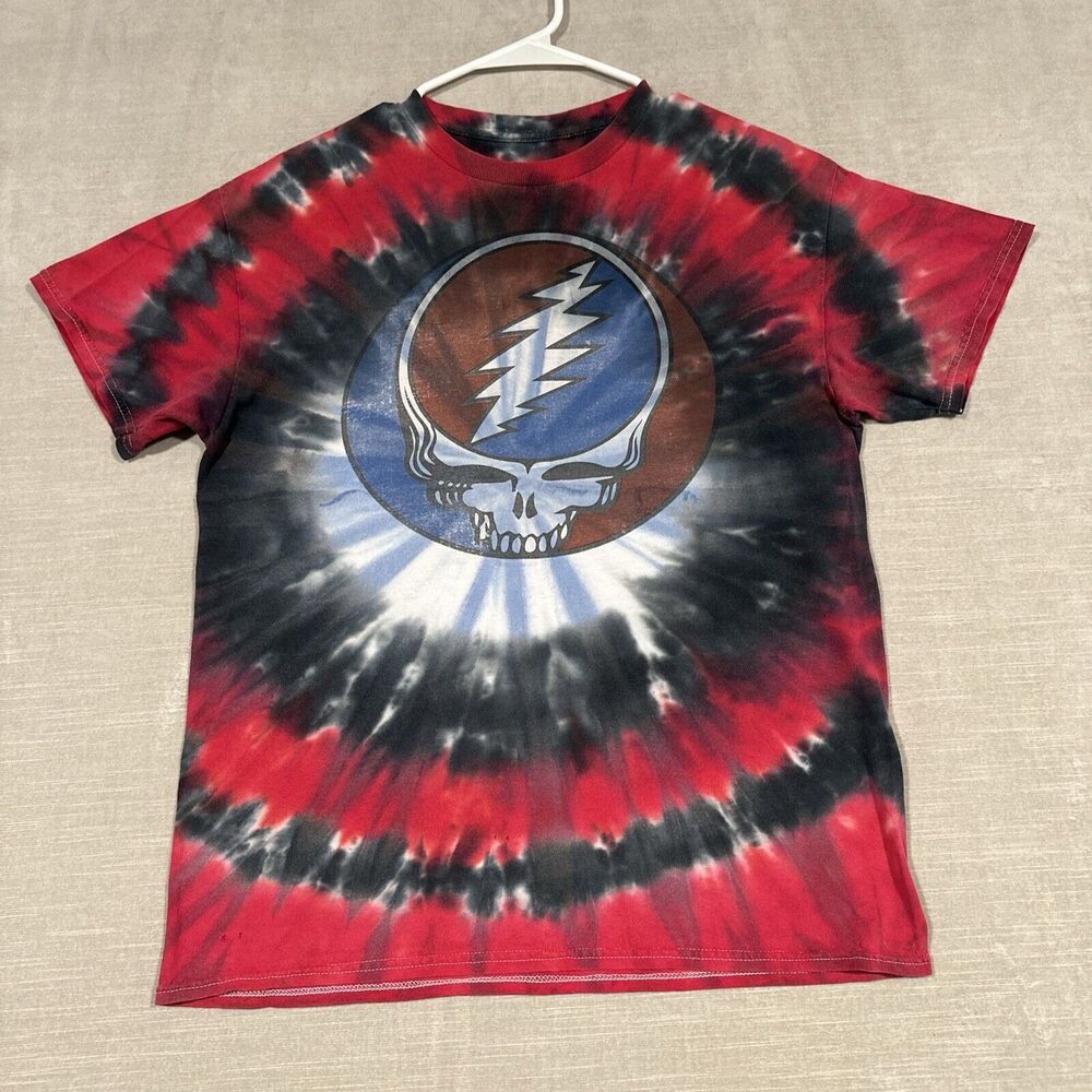 Vintage GRATEFUL DEAD Tie Dye Band T Shirt Medium Skull Lighting‎ Bolt